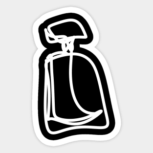 Minimalistic Perfume Bottle Line Art, white Sticker